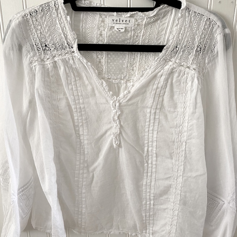 Velvet brand white blouse from Anthropologie